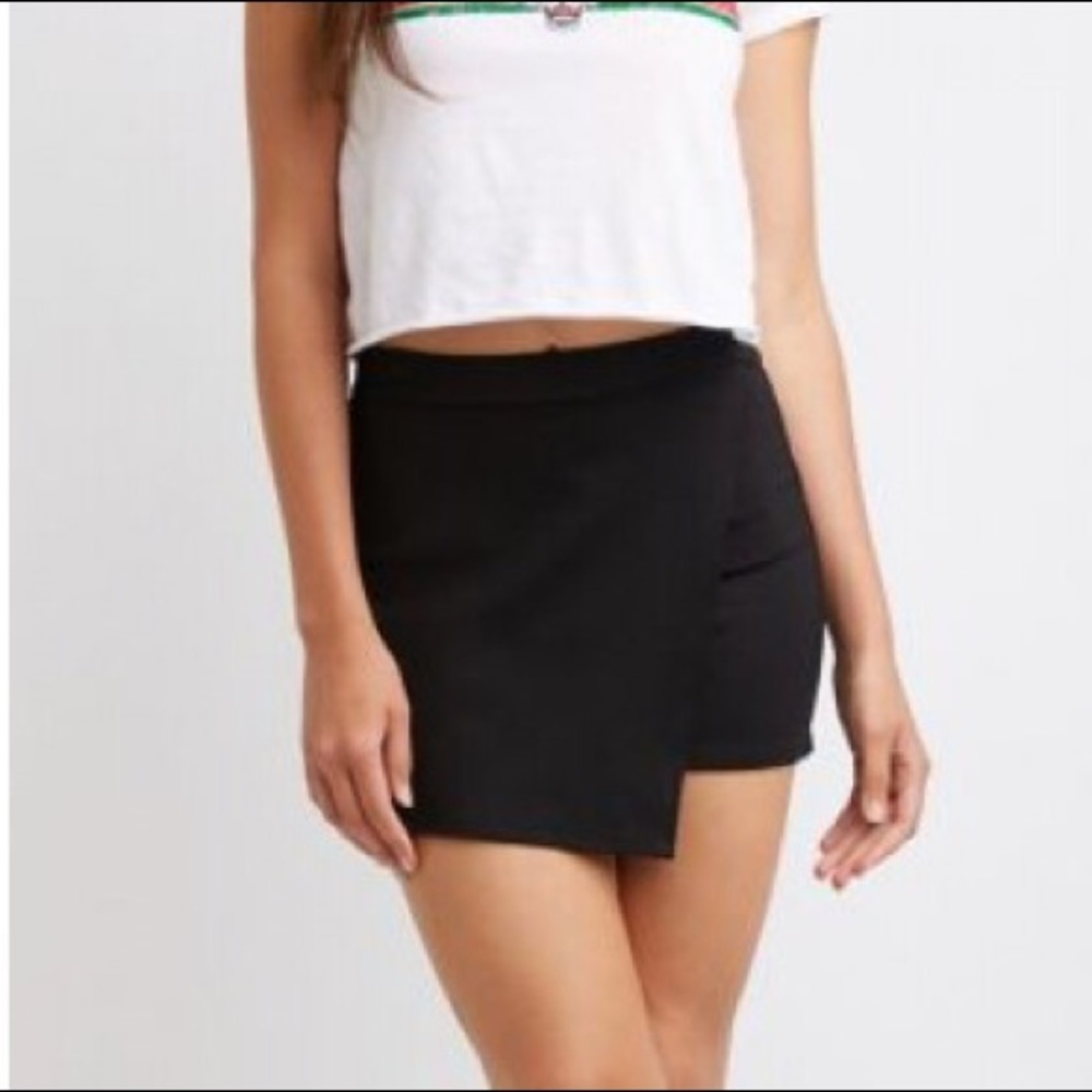 Black Asymmetrical Skort